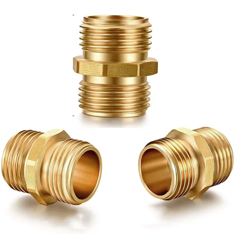 Brass Hex Nipple Coupler Fittings Male Thread Adapter Connector Reducing Joint 1/8 1/4 3/8 1/2 BSP Water Oil Gas Pipe fitting