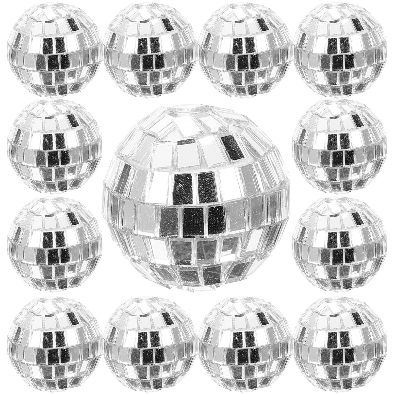 12 Pcs Silver Disco Balls Hanging Glass Mirror Disco Balls Disco Hanging Ornament Balls Mirror Disco Balls Party Home Decor