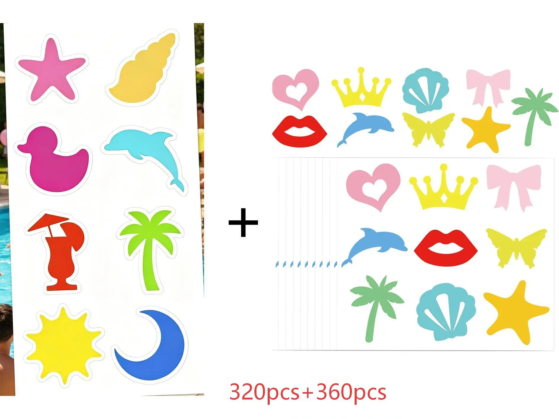 

680 шт. самоклеящихся наклеек для загара на тело и лицо, стикеры в форме сердца, губ и банта для летнего пляжа, салона, вечеринки