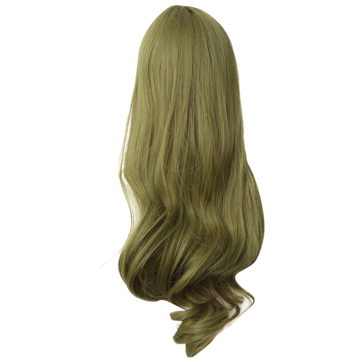 Peluca larga realista de pelo rizado largo ondulado grande con flequillo verde menta peluca sintética para Cosplay mascarada Navidad Halloween