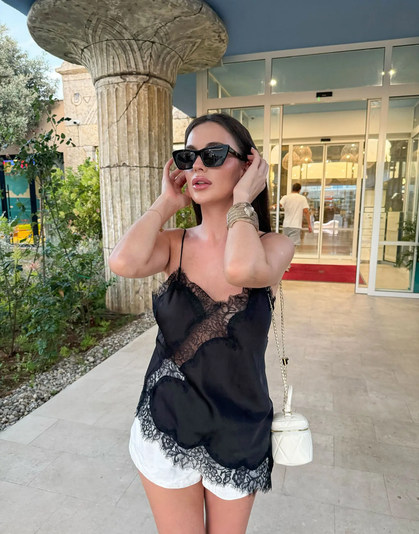 2025 Y2K Asymmetrical Slip Tank Tops Fashion Women Camis Lace Black Off Shoulder Crop Top Sleeveless Backless Summer Holiday Tee image 2