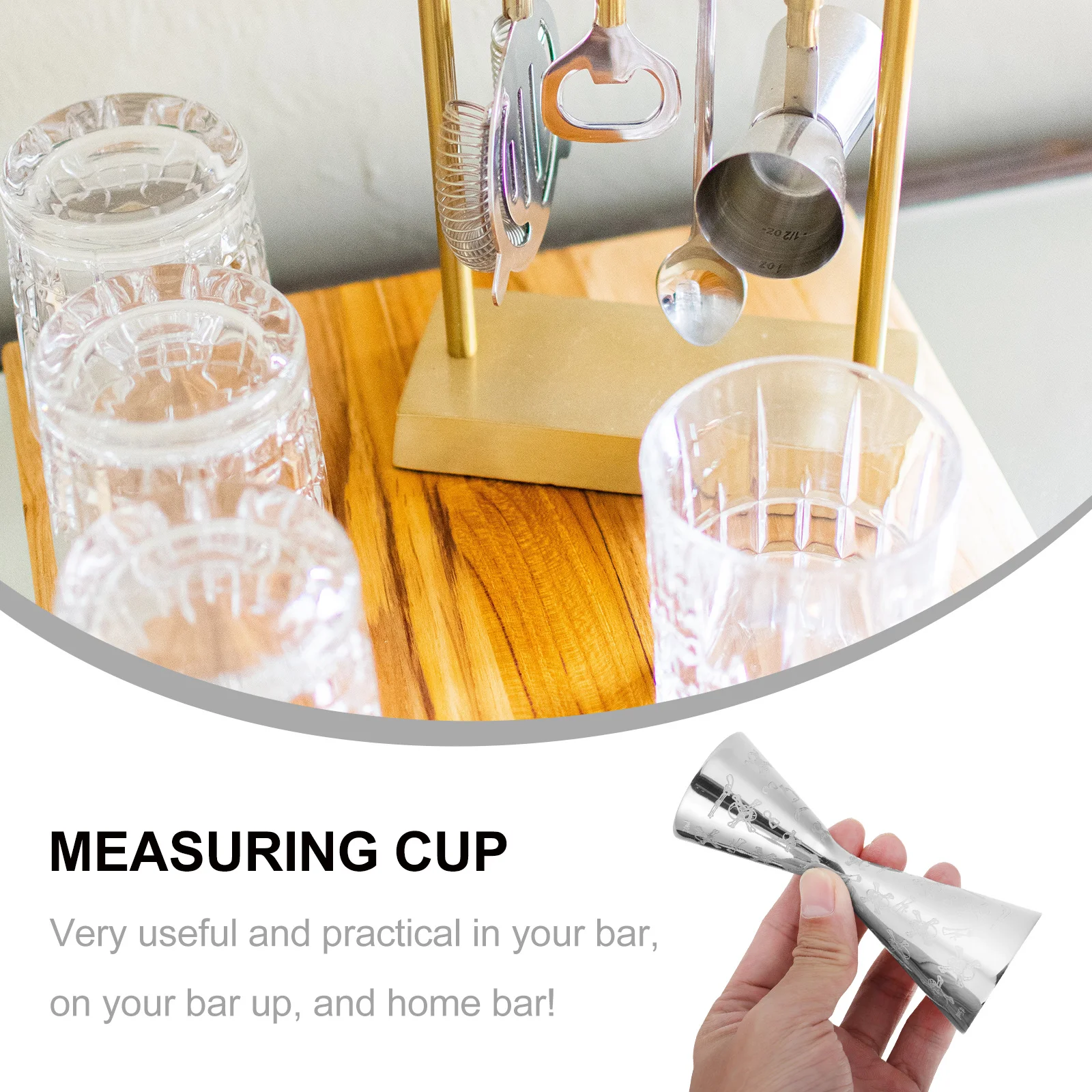 

1 шт., череп из нержавеющей стали с двойной головкой, барменный коктейль, джиггер, чашка для унции, аксессуар для бара, мерный стакан для профессионалов