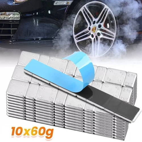 Imagen 2 del producto 10 Uds. Equilibrador de ruedas de coche, tiras de peso adhesivas para equilibrio de ruedas, palo sin plomo en 60g de alta calidad
