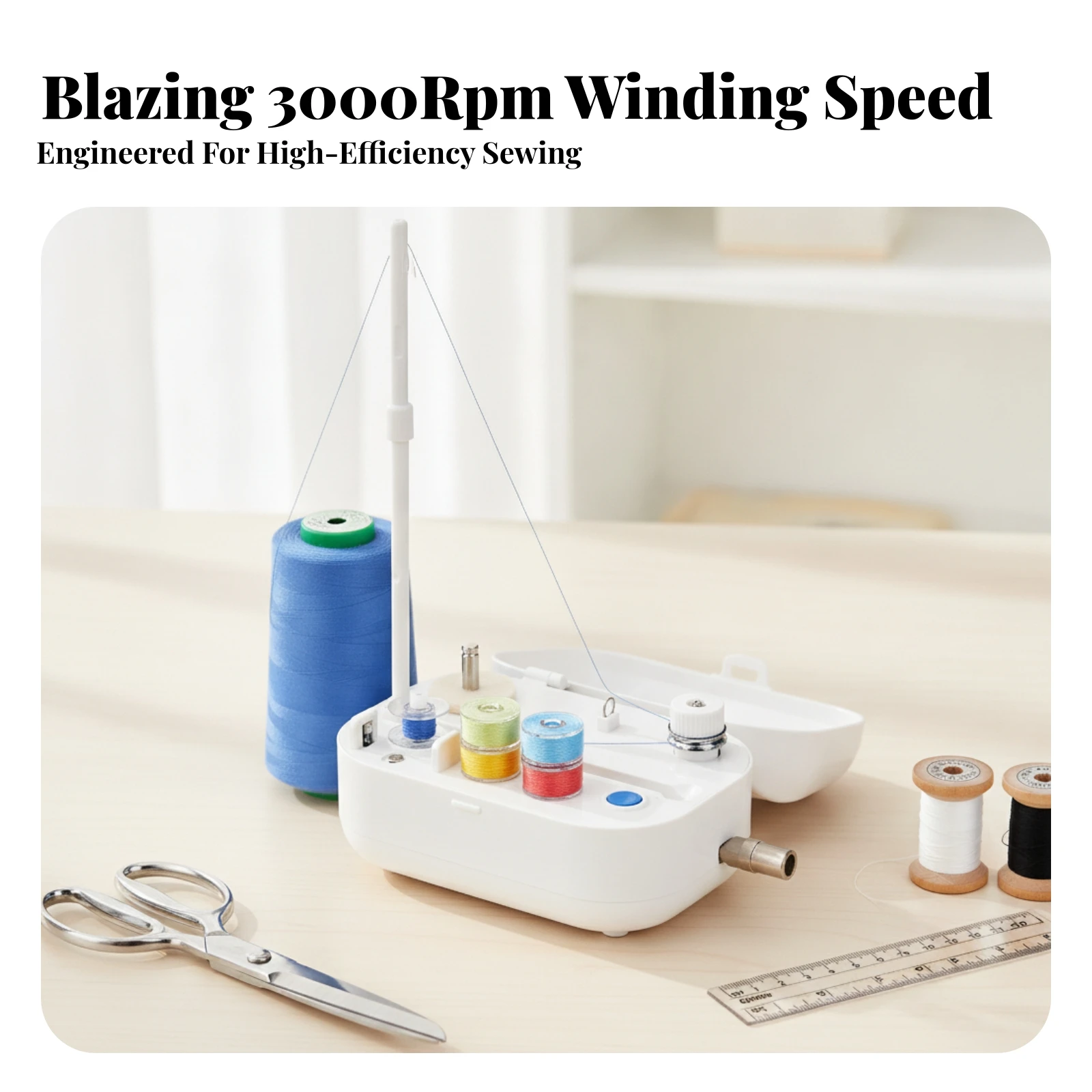 Plastic Housing Thread Winding Machine Hinged Cover High Speed Tabletop Bobbin Winder Electric Bobbin Winder