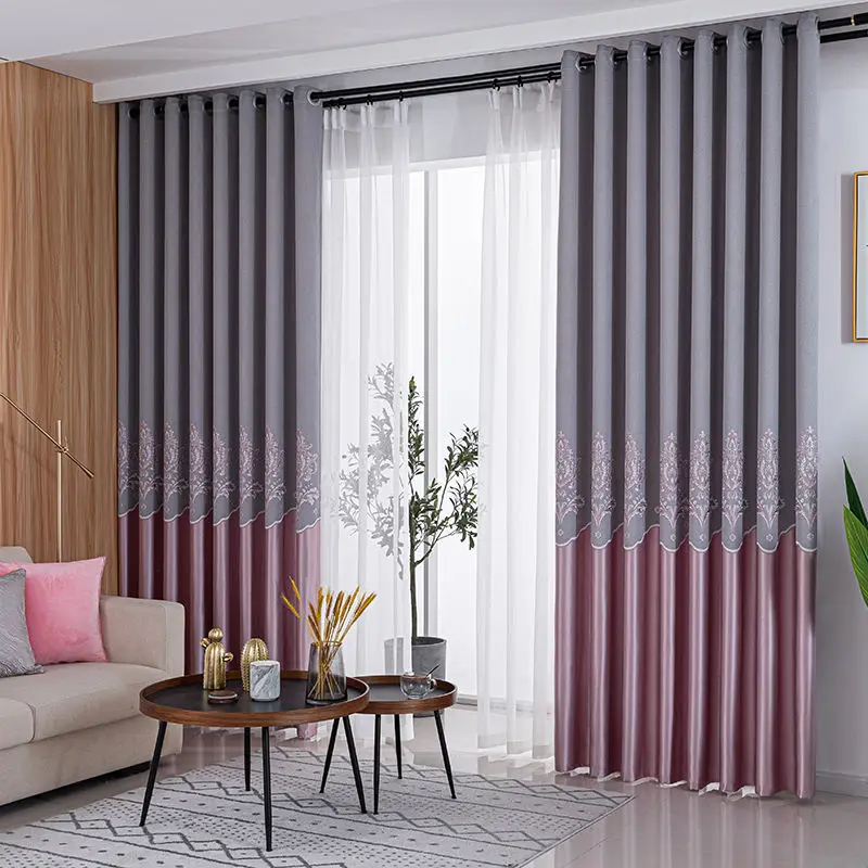 2022 new jacquard living room curtains bedroom study blackout sound insulation and heat insulation curtain Thickening Home Decor