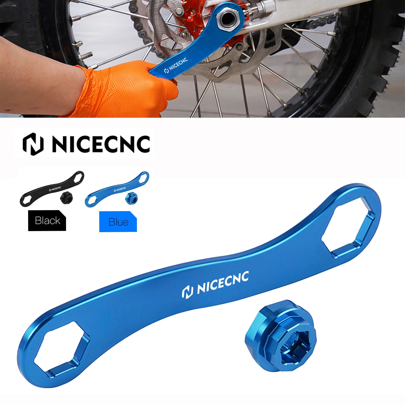 NICECNC For Yamaha YZ YZF FX WR 125 250 450 1996-2022 Sherco SE SE-R 250 300 17-22 27/30mm Axle Wrench Spanner Wheel Nut Tool