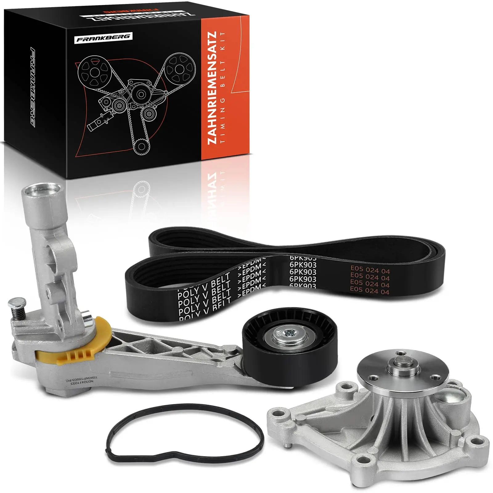 Frankberg 1x Waterpomp Wedge Fold Belt Set voor Citroën C3 C4 C5 DS3 Peugeot 207 208KP236PK1700 KP16PK903XS 7884-25050