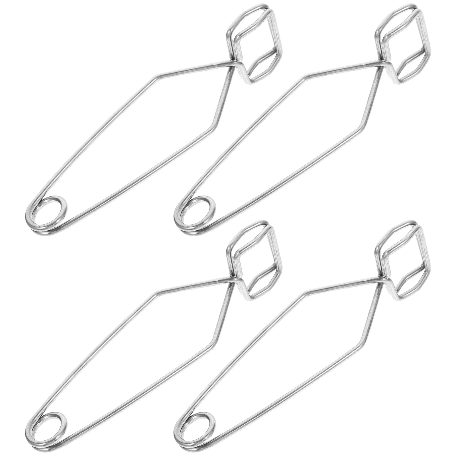 

4 PCS Scientific Spring Iron Test Tube Clamps Laboratory Supply - Size Small (Silver) test tube clip flask holder