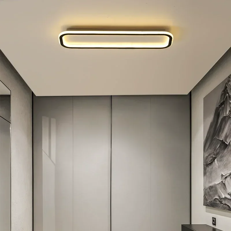 Modern creative long strip ceiling light LED Nordic minimalist living room, bedroom, hallway, balcony, bar decoration lighting