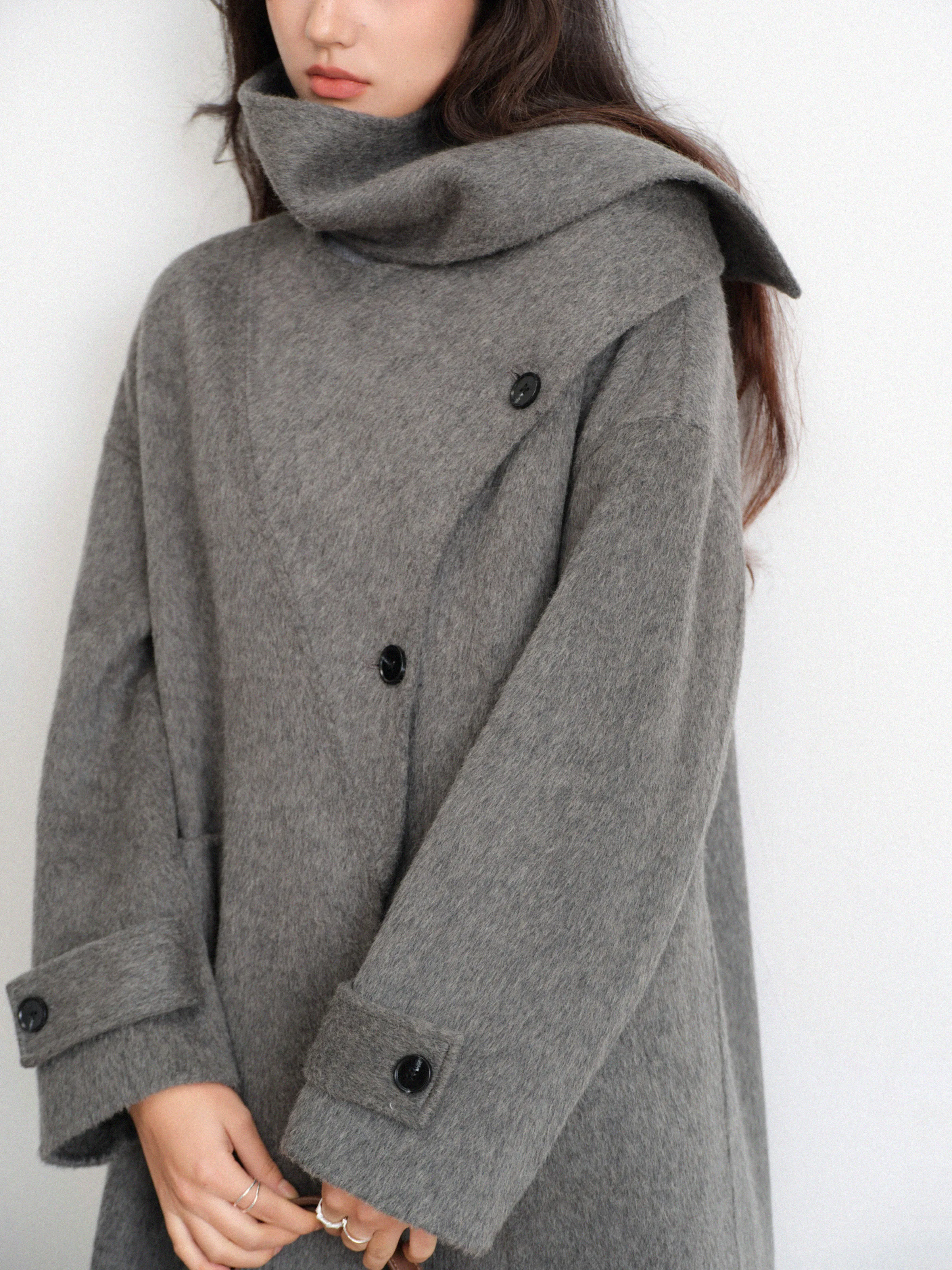 여성용 겨울 코트 루즈핏 아우터 빈티지 양면 롱코트 우아한 일상 출퇴근 스타일 여성 재킷 의상