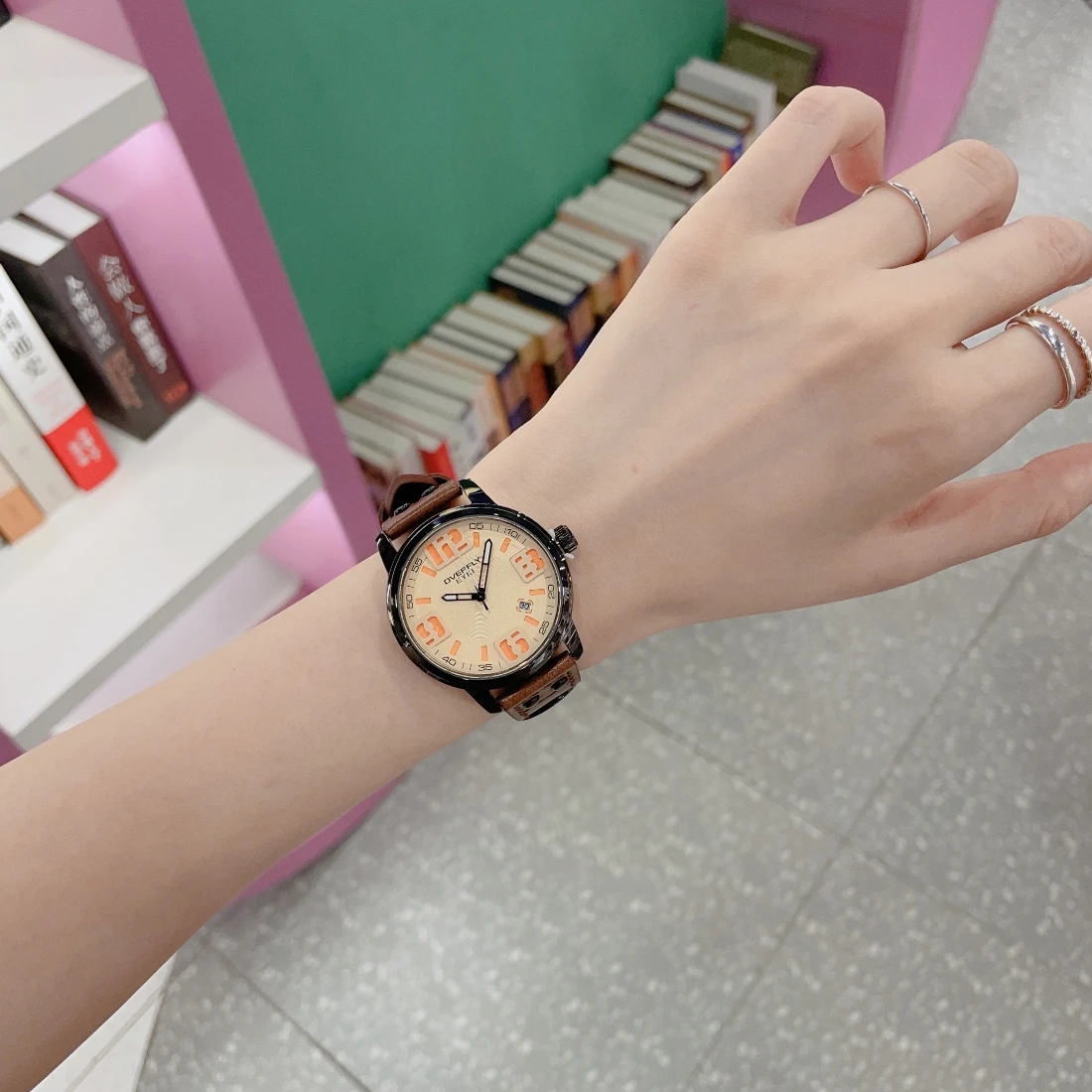 American Style Couple's Watch College Style High Grade Leather Quartz Women's Watch Casual Fashion Student's Daily Watch