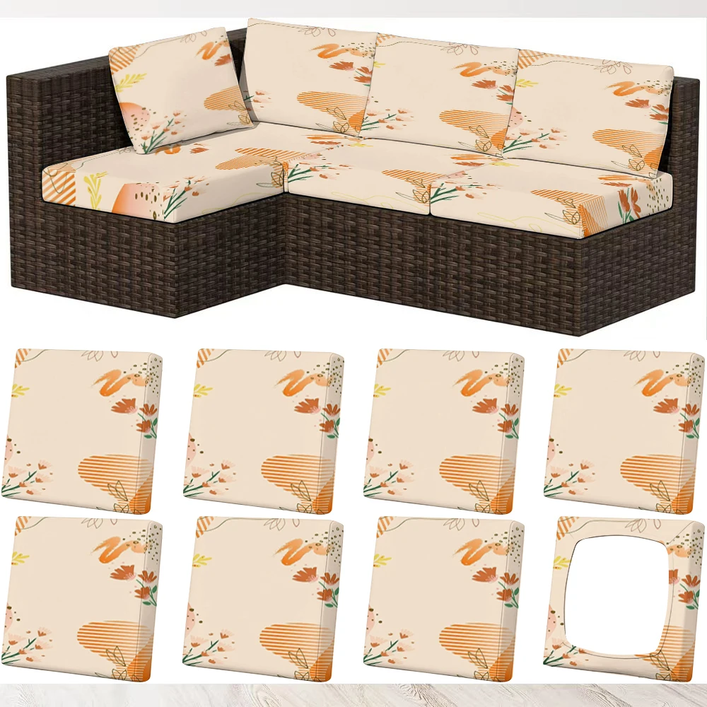 Spring Summer Boho Style Printed Outdoor Sofa Cover, Milk Silk Fabric, Pet - Friendly, Machine Washable, Fi