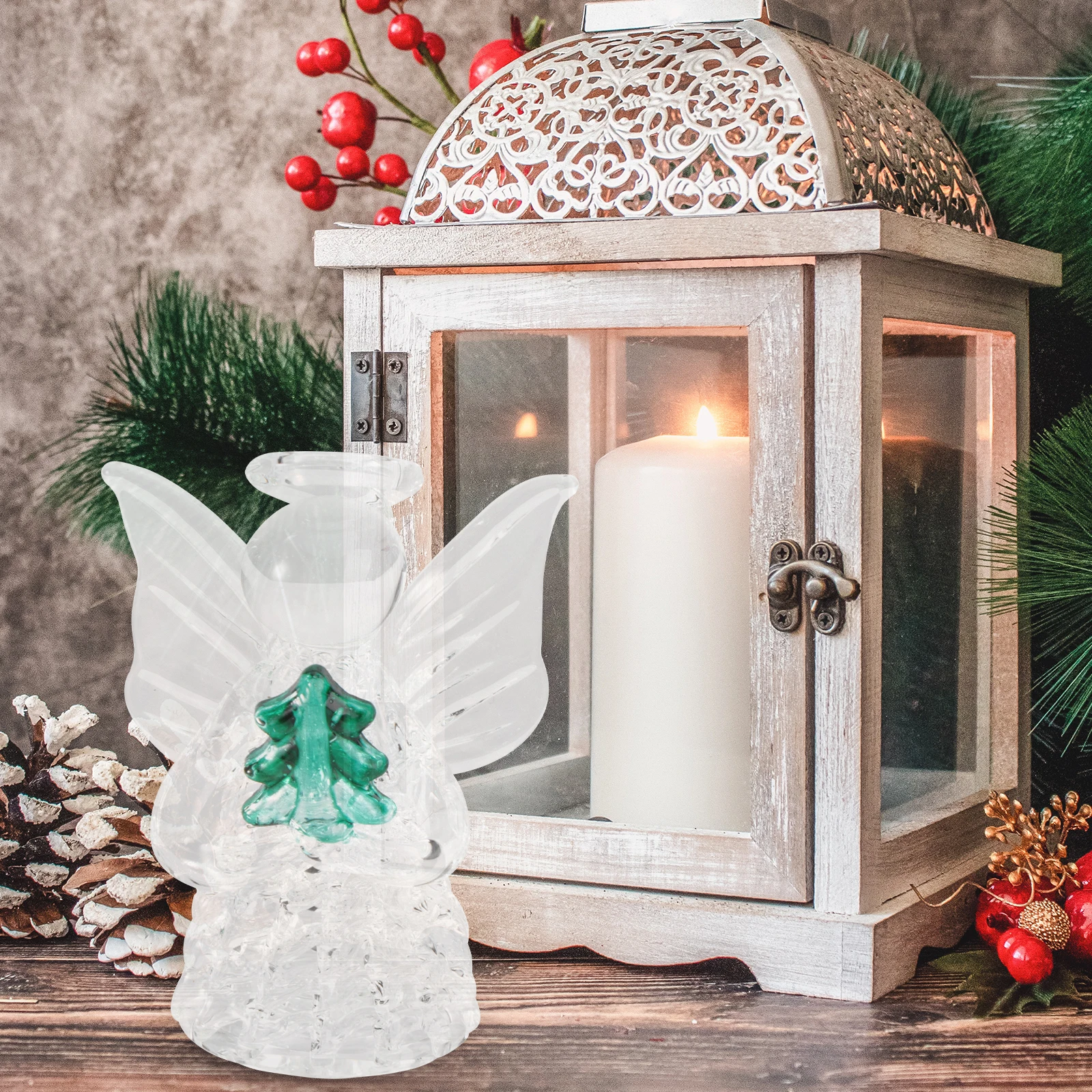 

1Pcs Transparent Glass Angel Pendant Praying Blessing Ornament Home Decoration Creative Crystal Angel Ornament