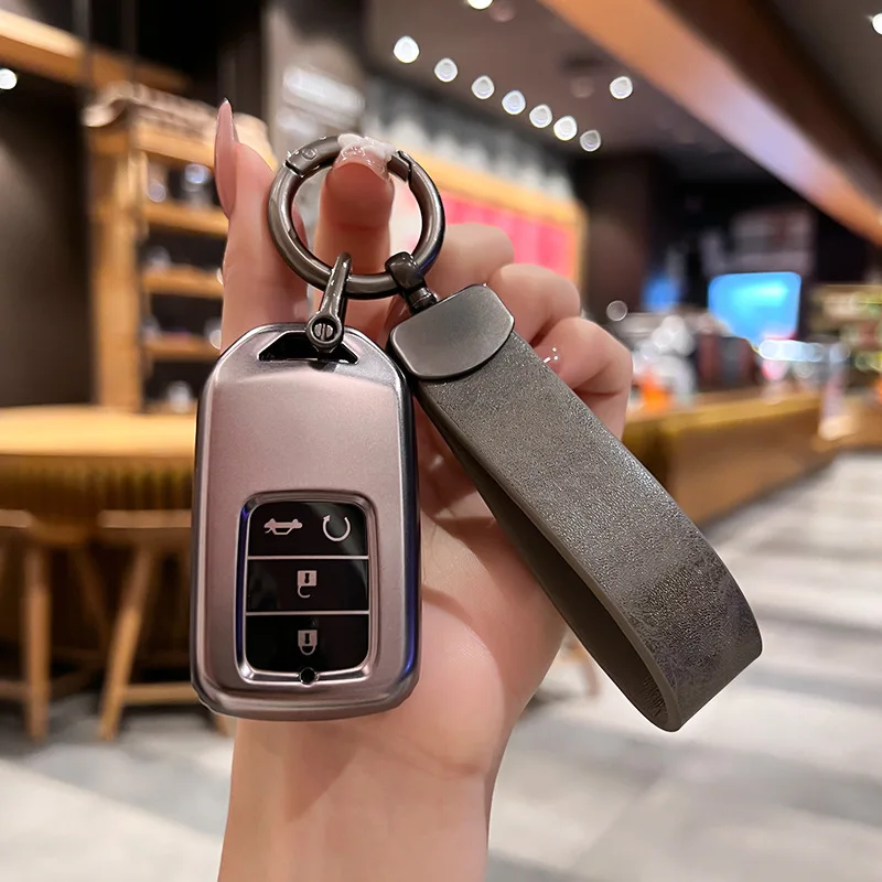Premium Key Fob Cover for Honda 10th Civic Accord CR‑V XR‑V Vezel Breeze Crider Integra,Durable Protective Shell with Keyring