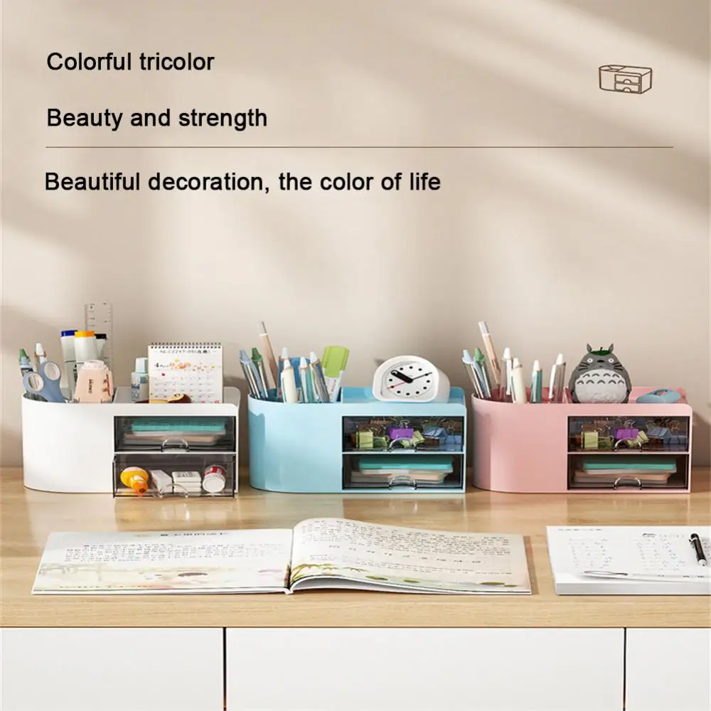 Lade Opbergdoos Studentenkantoor Grote Capaciteit Creatieve Transparante Eenvoudige Desktop Decoratie Pennenhouder Kinderen Meisje