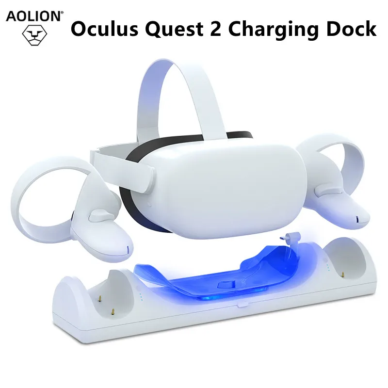 USB Magnetic Charger Dock Holder Station For Meta Quest Oculus Quest 2 VR Headset Quick Charging Dock Stand Set For Quest 2 VR