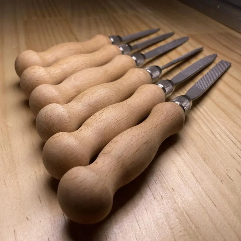 6PCS Wax Carving File Set Non-Stick Dust-Free Wood Handle Jewelry Design Mold Making Tools