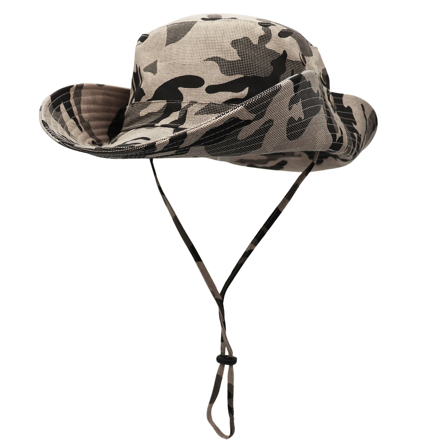 Outdoor UV resistant sun hat, denim fisherman hat, foldable camouflage beach hat with a large head circumference of 63cm