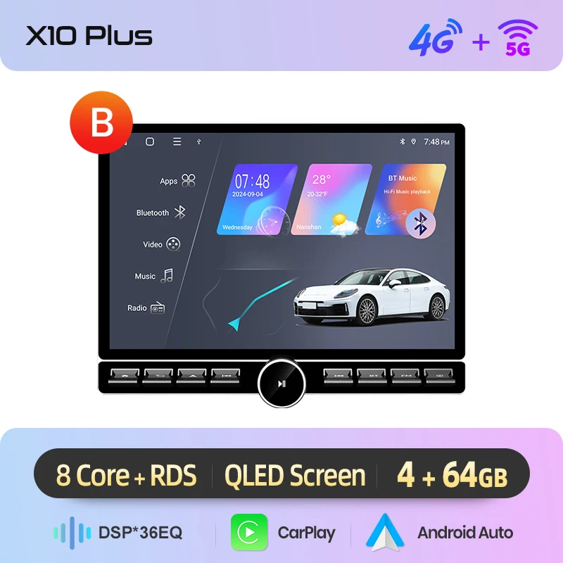 Junsun 13.1″ QLED Draadloze CarPlay Android Auto Autoradio Voor Toyota Avensis T25 2002-2008 Intelligente Systemen DSP SWC RDS GPS