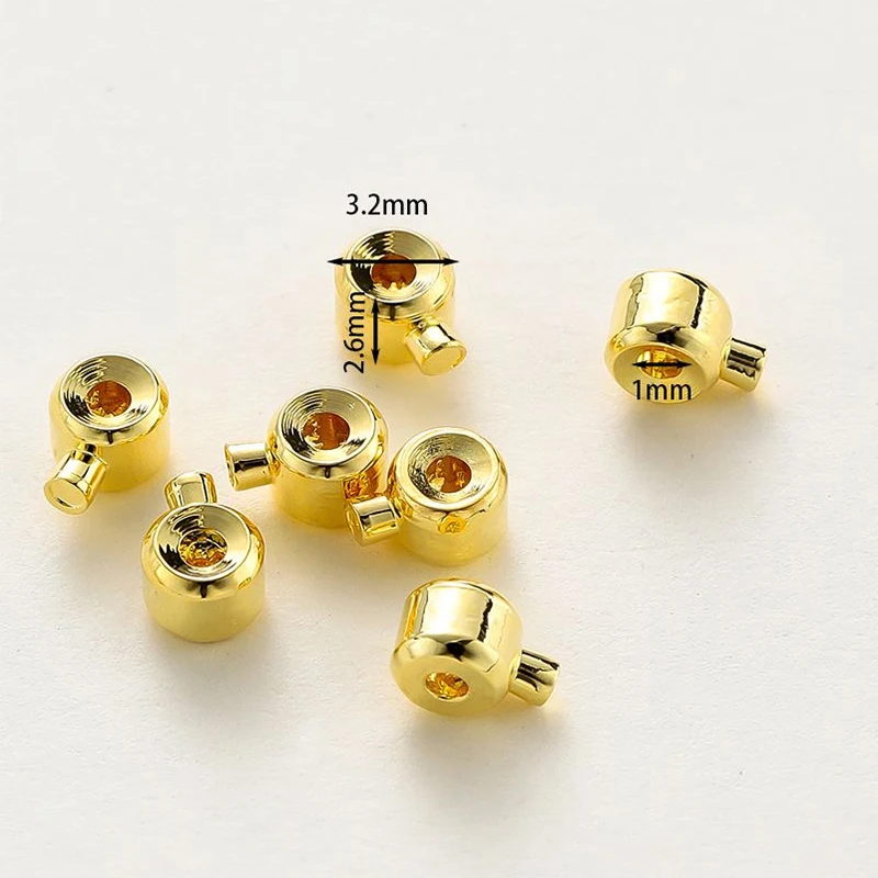 20pcs Copper Golden plated Bracelet Necklace Ending Pressure Cooker Positioning Beads DIY Handmade Jewelry  Accessorie