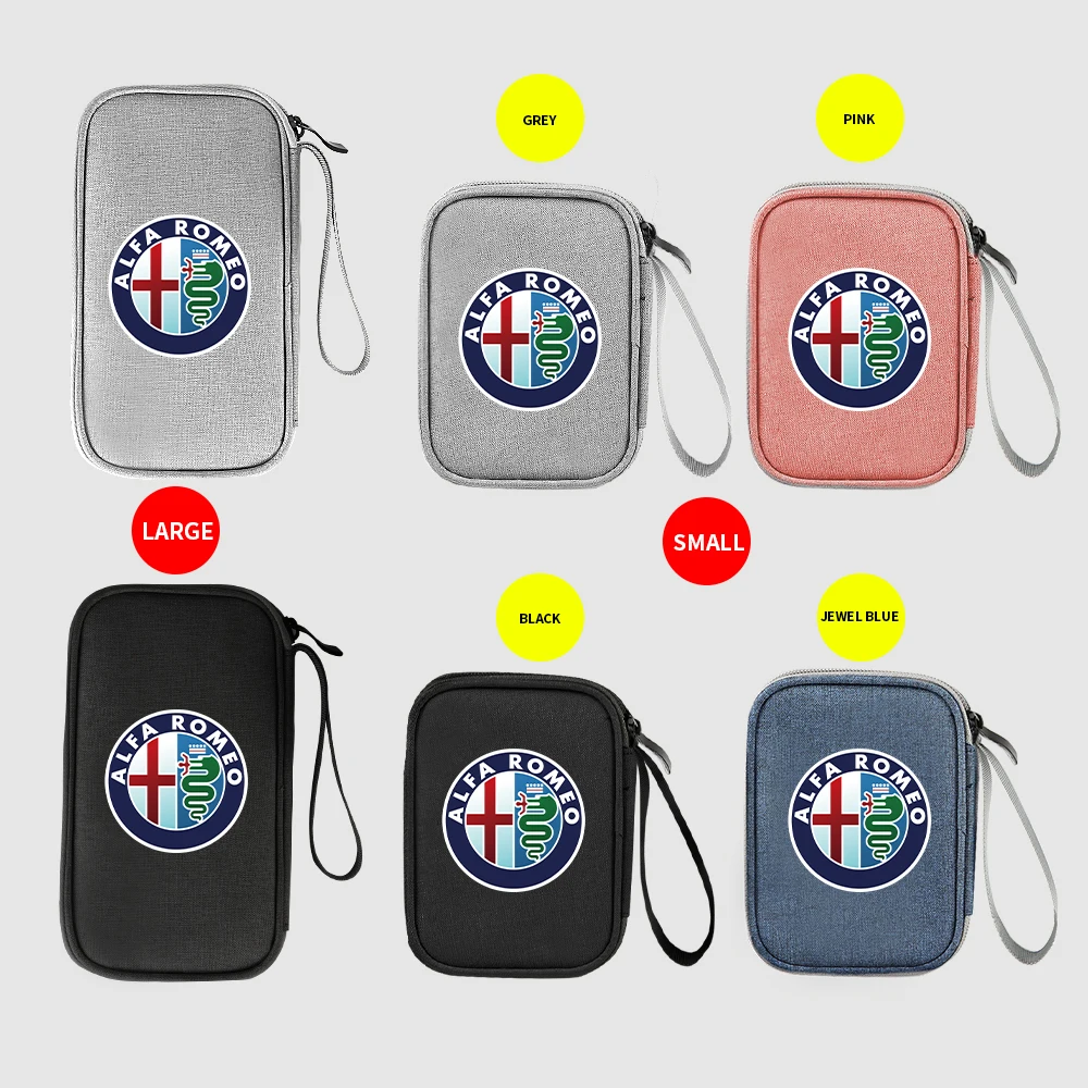 1pc Car digital Supplies Storage bag USB Cable Storage Box For Alfa Romeo Giulietta GT 159 147 156 Mito Brera Giulia F1 Stelvio