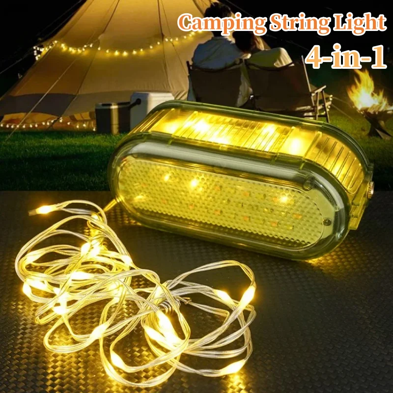 Smilodon Camping String Light 6.5M IP44 Water-proof Atmosphere Party Lighting USB Charging String Lamp Outdoor Tent Lantern