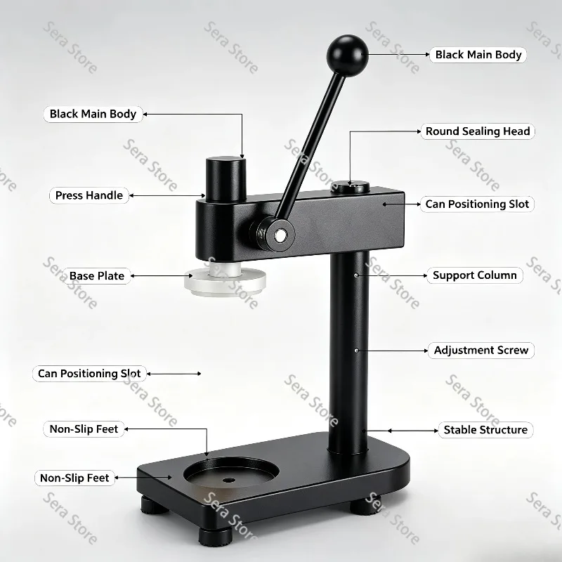 Manual Can Sealing Machine, Commercial Can Capping Sealer for Milk Tea Shop, Street Stall Juice Drink Can Sealing Equipment