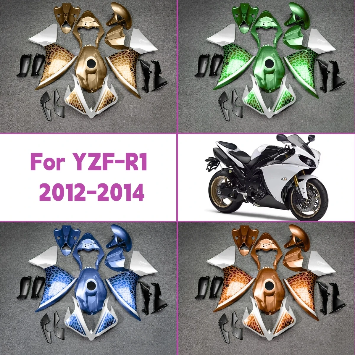 

Fairing Kit for 2012 2013 2014 Yamaha YZFR1 Customizable Fairings Injection Molded Hot Style 12 13 14 YZF R1