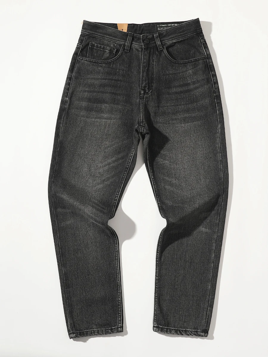 

Bla Cotton Slim Fit Jeans Men's Casual Straight Leg Loose Commute Spring Street Long Pants Heavyweight Pure Cotton Jeans