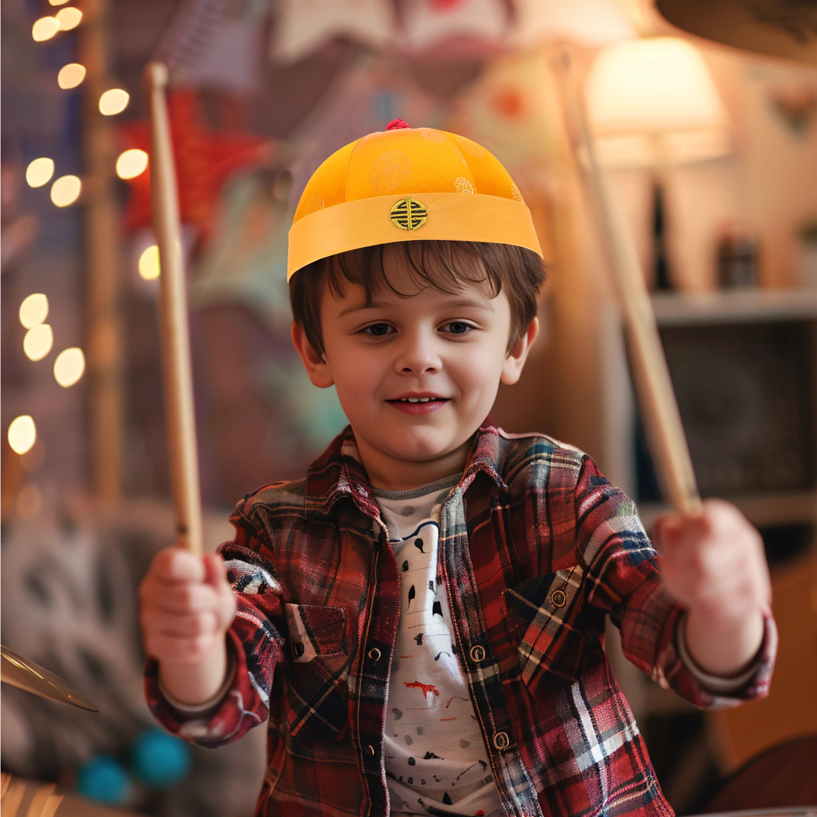 

s Golden Ancient Chinese Emperor Hat Soft Royal Crown For Cosplay Stage Drama Party Costumes Cultural Traditional Accessories