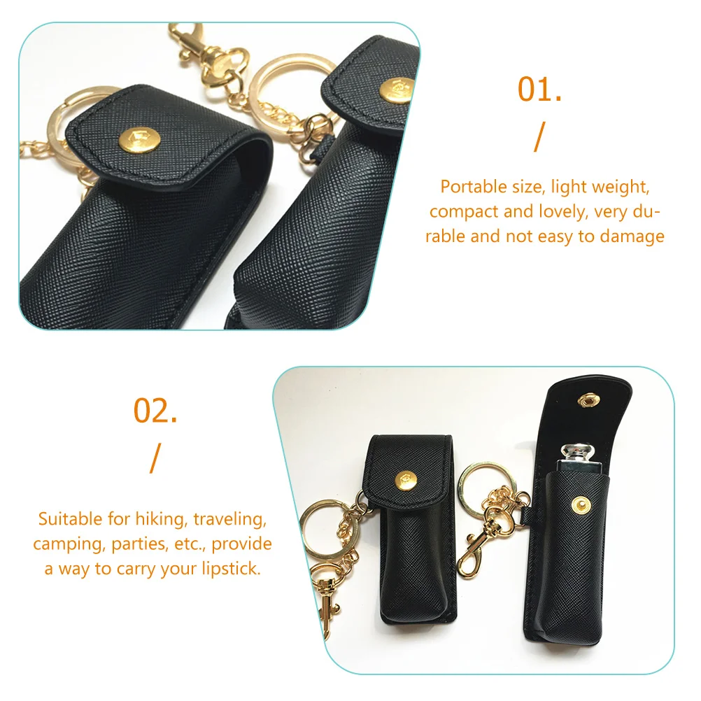 

Portable Lipstick Keychain Holder For Women Travel Accessories Lightweight Compact Keychain Lip Balm Holder Coin Pouch Purse Bag