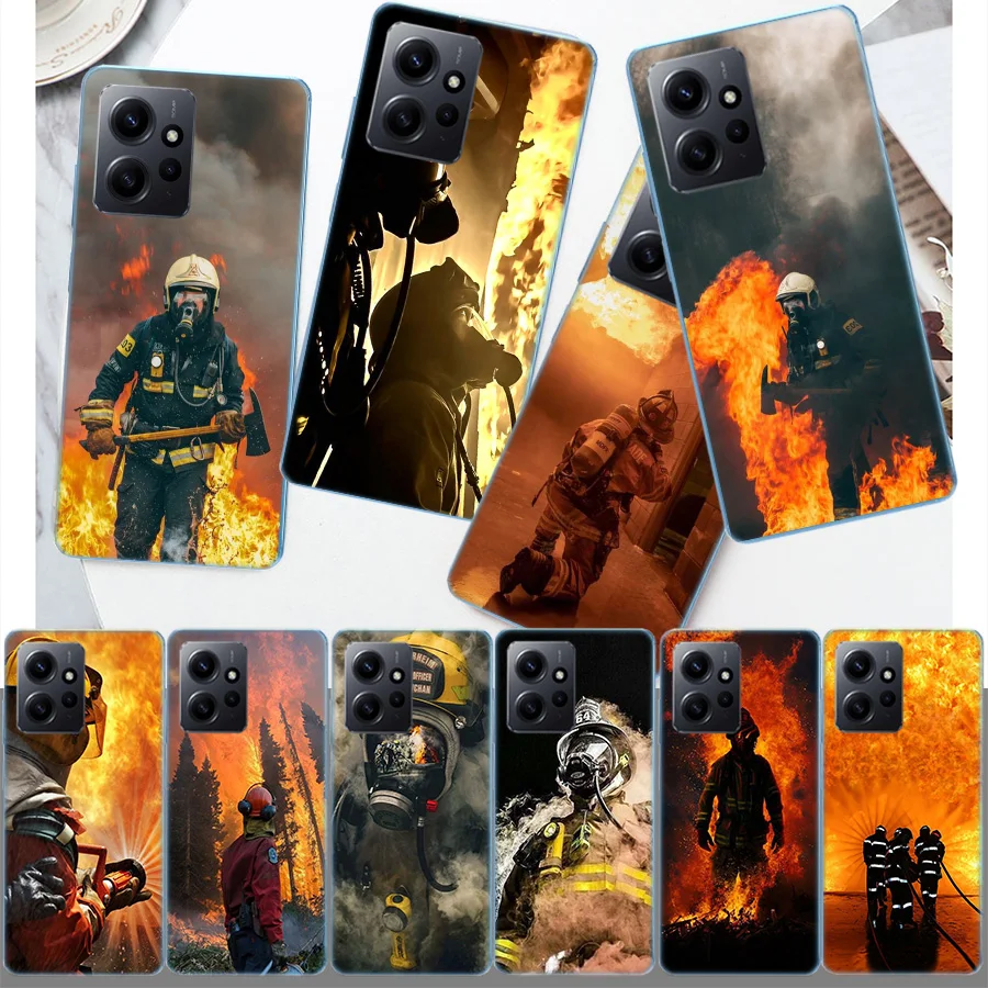 Firefighter Heroes Fireman Cover Case For Xiaomi Redmi Note 13 5G Plus 12 12C 10 10A 10C 10X 9 9A 8 8A K60 K70 K20 Pro Phone 7 7