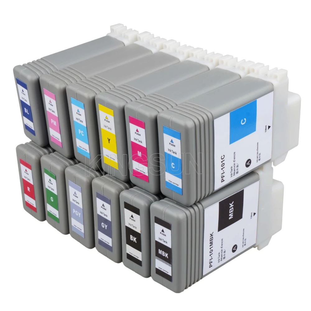 PFI101 PFI103 Compatible Ink Cartridge Full Ink with Chip for Canon IPF5000 IPF5100 IPF6000s IPF6100 IPF6200 130ML