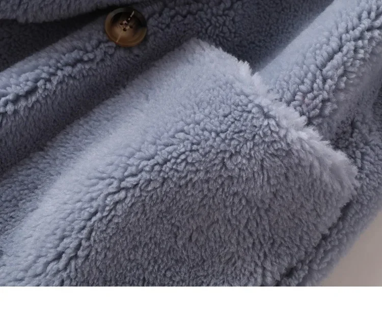 معطف الفرو الحقيقي جودة عالية الاسترالية المرأة معاطف الصوف الطبيعي سميكة الدافئة أنيقة فضفاضة كبيرة الحجم طويلة أبلى للنساء ZT187