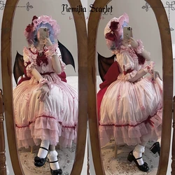 Remilia Scarlet Cosplay Costume for Halloween,Christmas Role Playing Party, Comic Game,Size S-XL New Project Red and white Dress