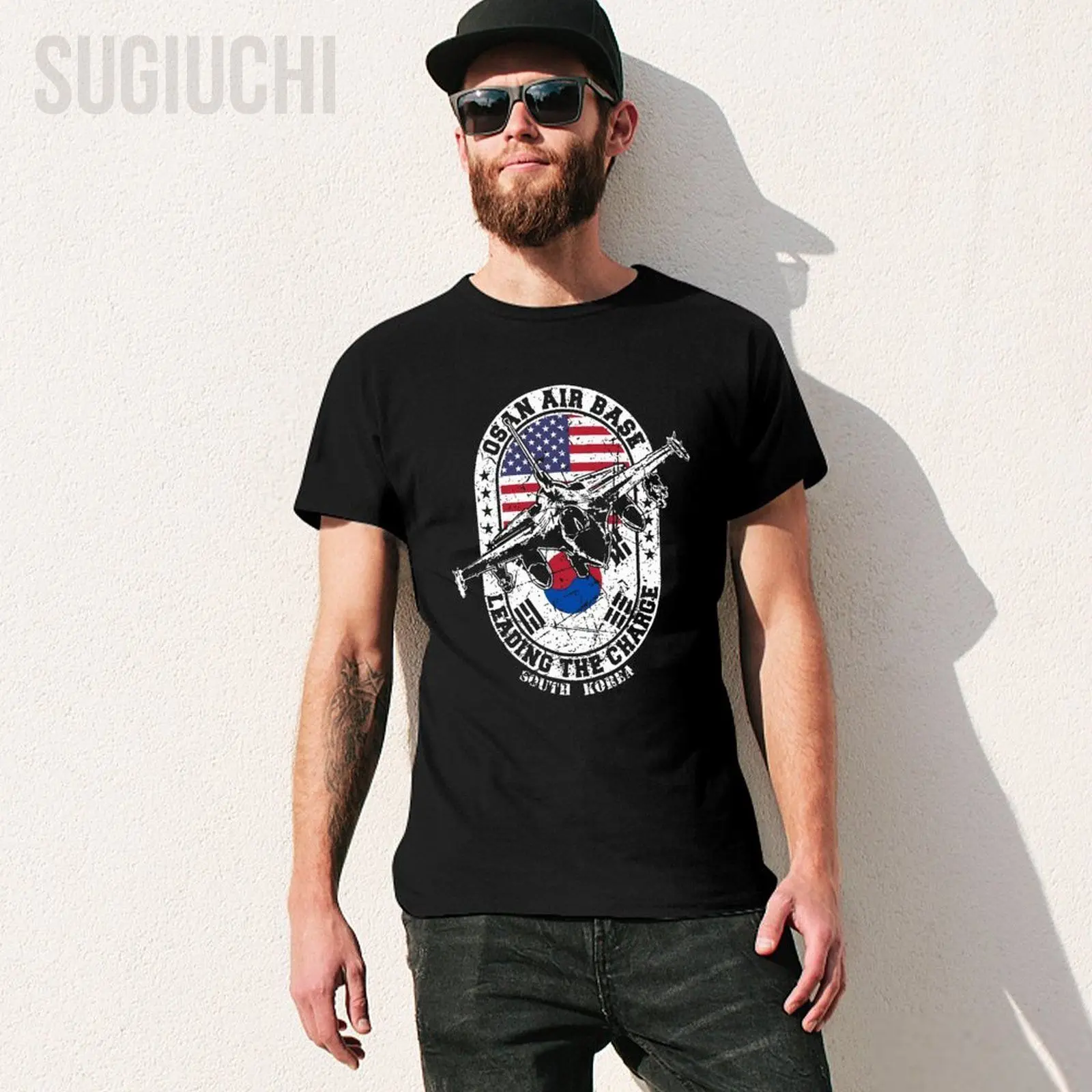 Men South Korea warplane Tshirt Tees O-neck T Shirts Women Boys 100% Cotton Short T-Shirt Unisex Nation All Seasons