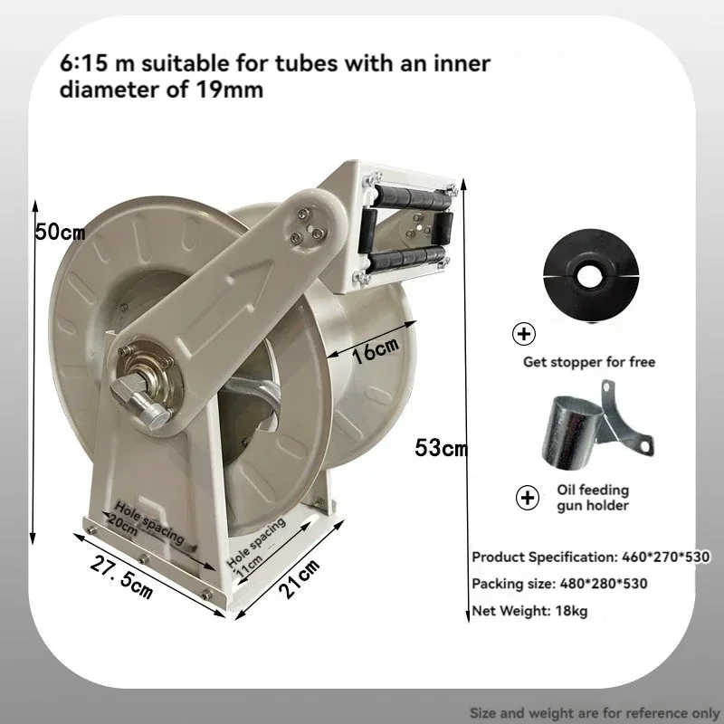 2026 fueling machine shrink hose reel fully automatic refueling hose storage fire reel sprayer hose reel