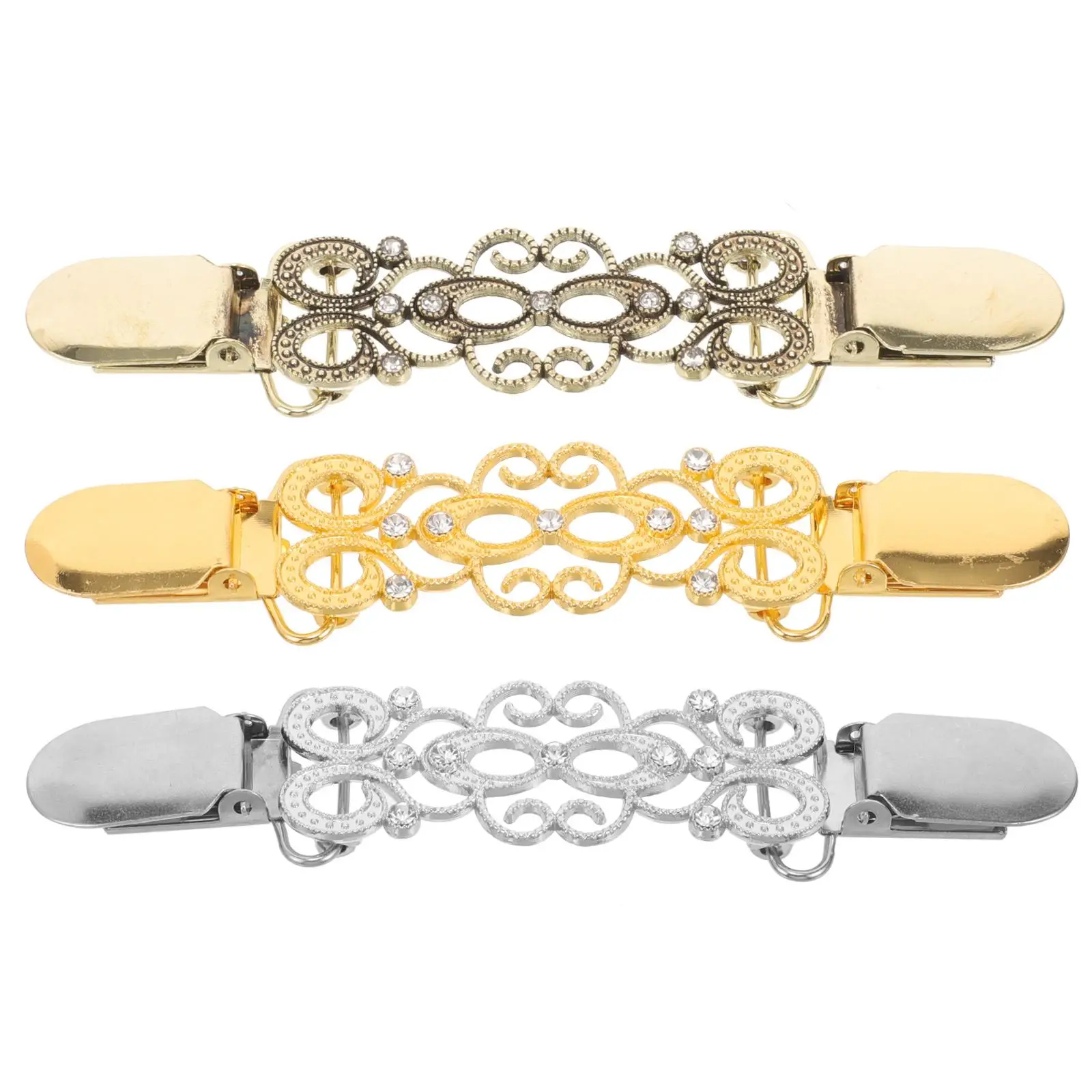 

Alloy Diamond-inlaid Collar Clip Cardigan Clips Sweater Chain Rucksack Clothing Women