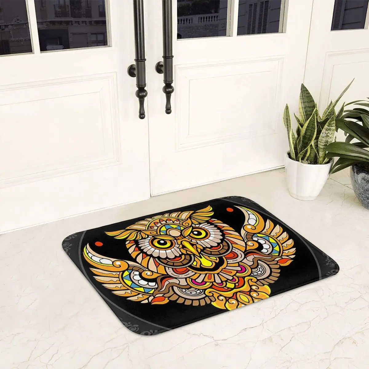

Owl Pattern Non-slip Doormat Floor Mat Water oil proof Carpet Rug for Kitchen Entrance Home Bathroom Living room Footpad Mats