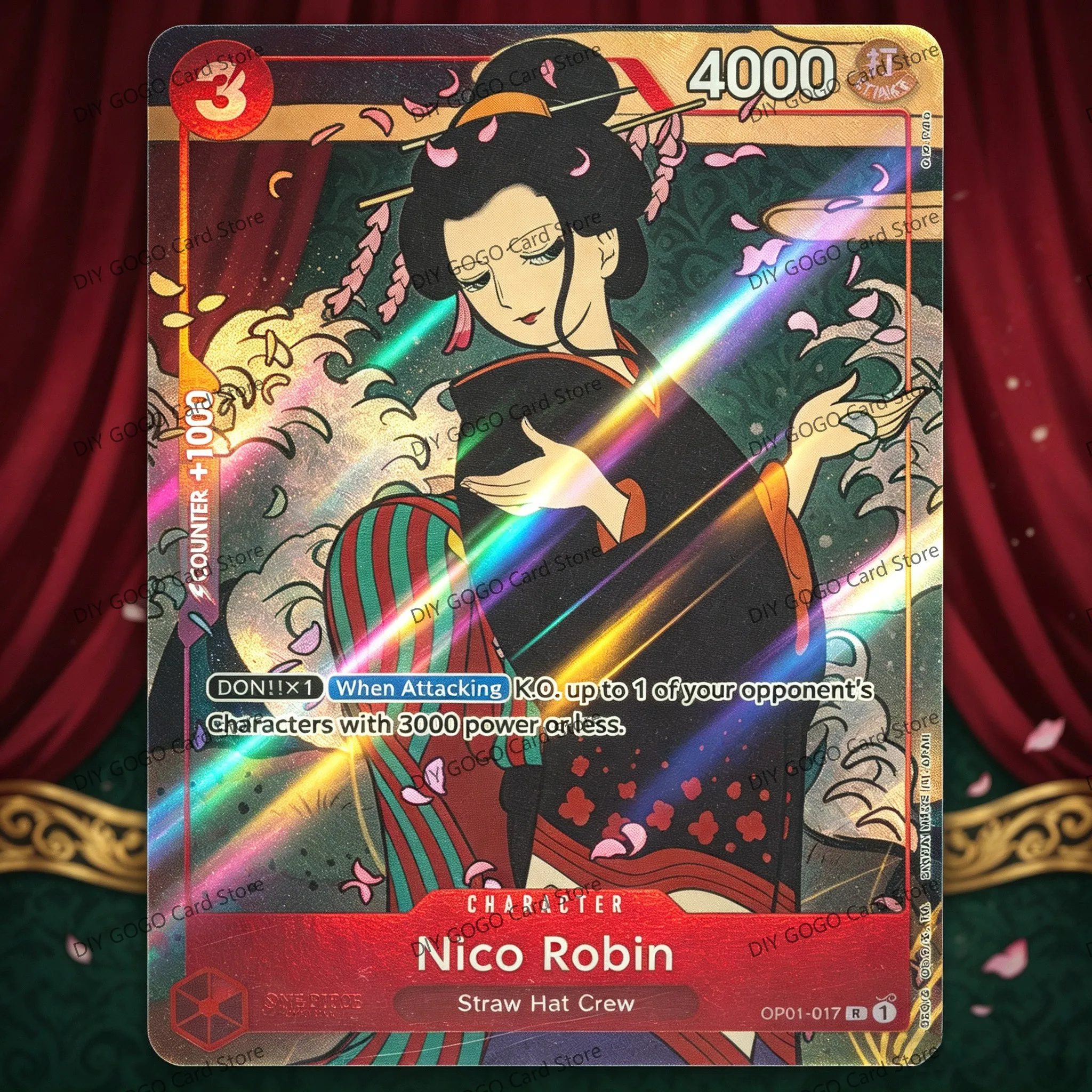 DIY 2024 ONE PIECE NICO ROBIN ENGLISH VERSION 1ST ANNIVERSARY SET #017 10 Points Rating Gift Display Copy Card Dropshipping