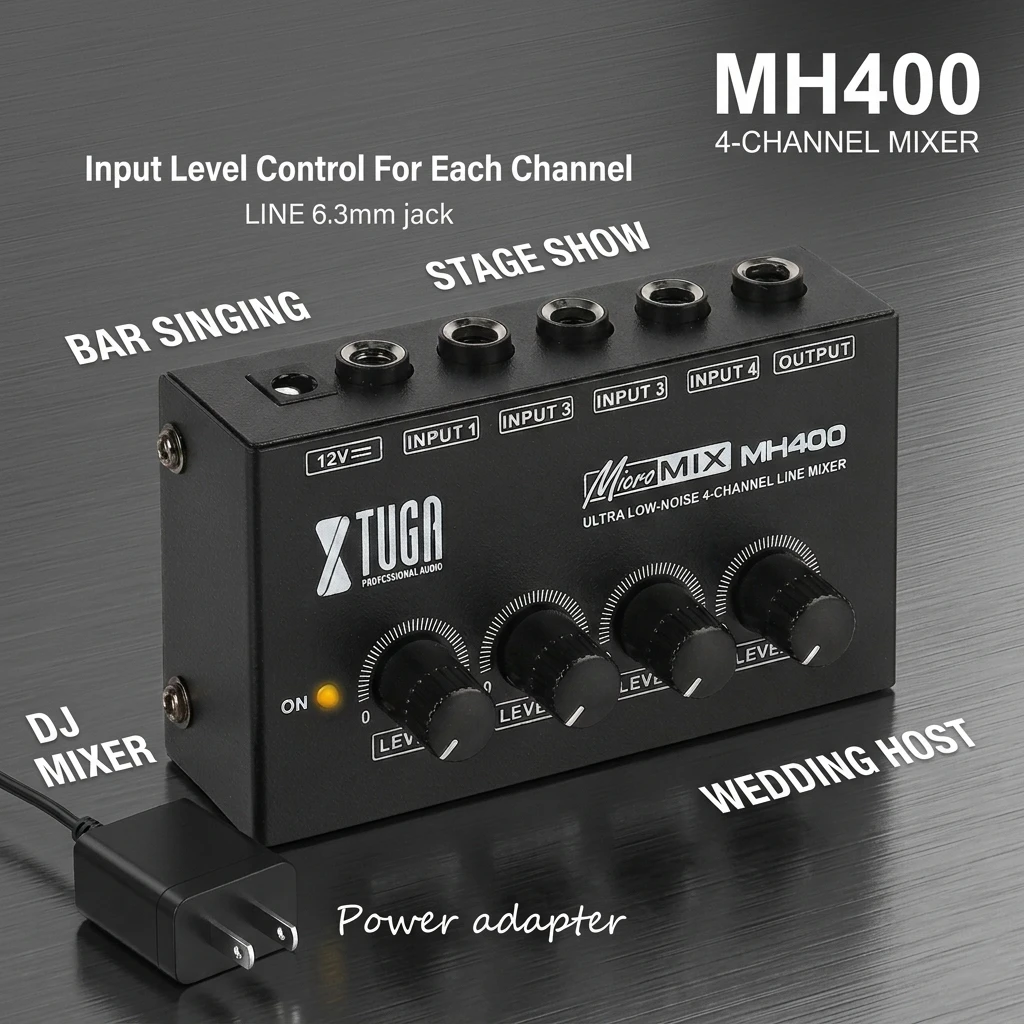 Mini Mixing Console 4 Channel - Audio Mixer 4 Channel review and price