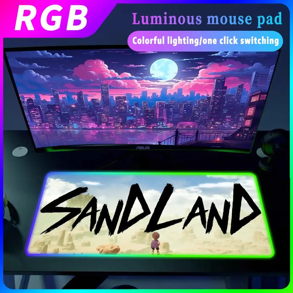 Sand land Mouse Pad RGB Mouse LED High Speed Computer Accessories Mousepad Anime Desk Mat Large Keyboard Gamer Expansion Pad