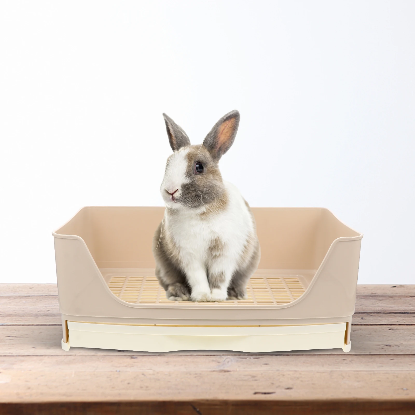 

Rabbit Toilet Large Drawer Potty for Bunny Guinea Pig Fixed Point Training Plastic Corner Tray Pet House Easy