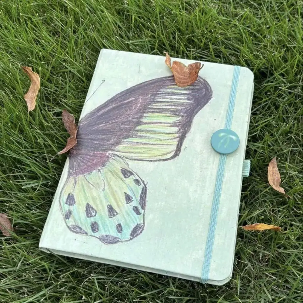 Blank Inner A5 Notebook Mint Green Sketchbook Butterfly Notebook Student Memoirs 80Sheets Journal Daily Planner Stationery