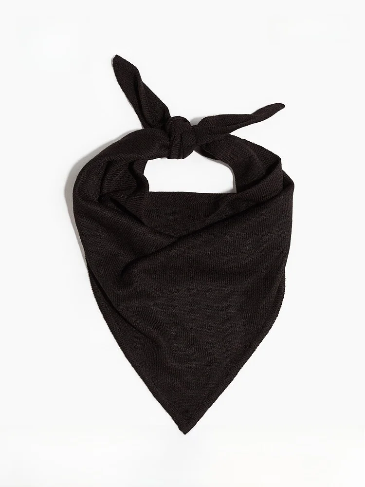 

H&M Knitted Scarf for Women Fine Spring Autumn Pure Color Decorative Polyester Acrylic Nylon Wool Blend 71cm Length