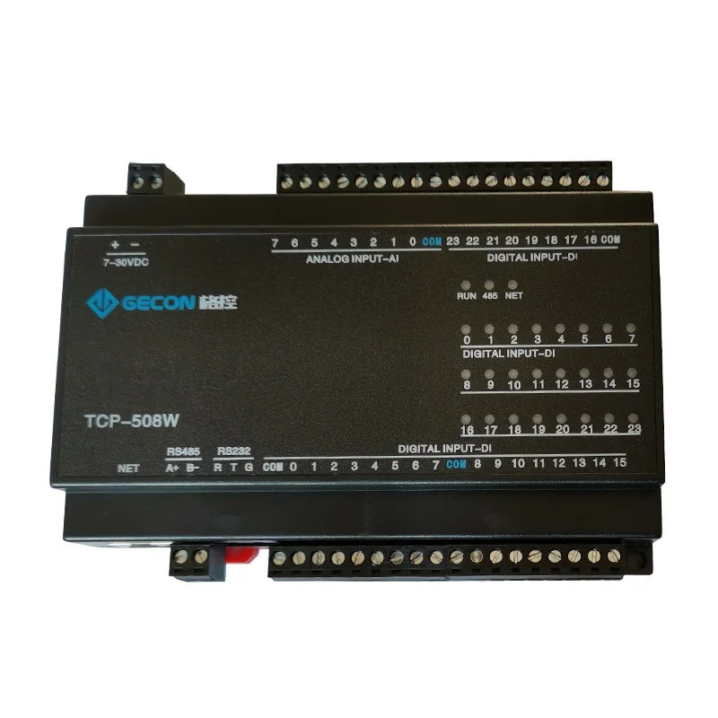 Ethernet IO module 24DI switch input 8AI analog acquisition controller RS485 232 PLC expansion