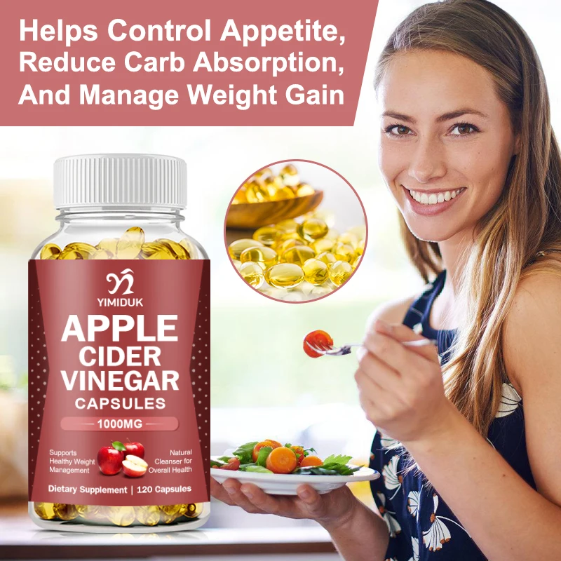 Apple Cider Vinegar Capsules Keto Helps Aid Digestion Supports Healthy Weight Loss Cleanses & Detoxifies Supports Water Balance