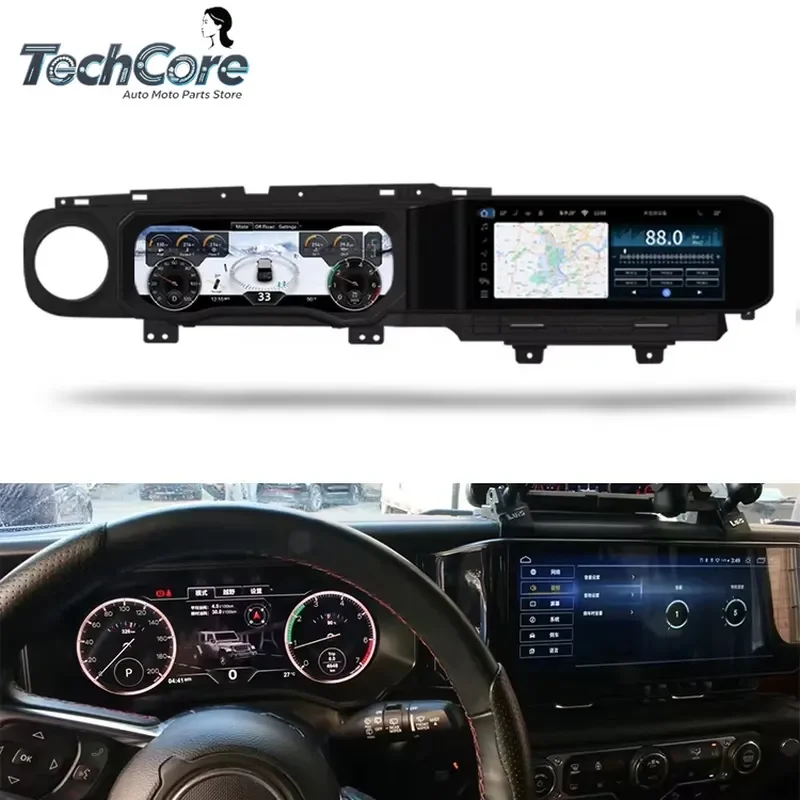 Auto Parts Multiple Colors LCD Instrument Navigation Screen Digital Dashboard for Wrangler 2018-2023