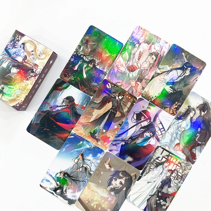 55pcs Mo Dao Zu Shi Grandmaster of Demonic Cultivation Laser Lomo Card Wei Wuxian,Lan Wangji Mini Postcard Photo Cards Fans Gift