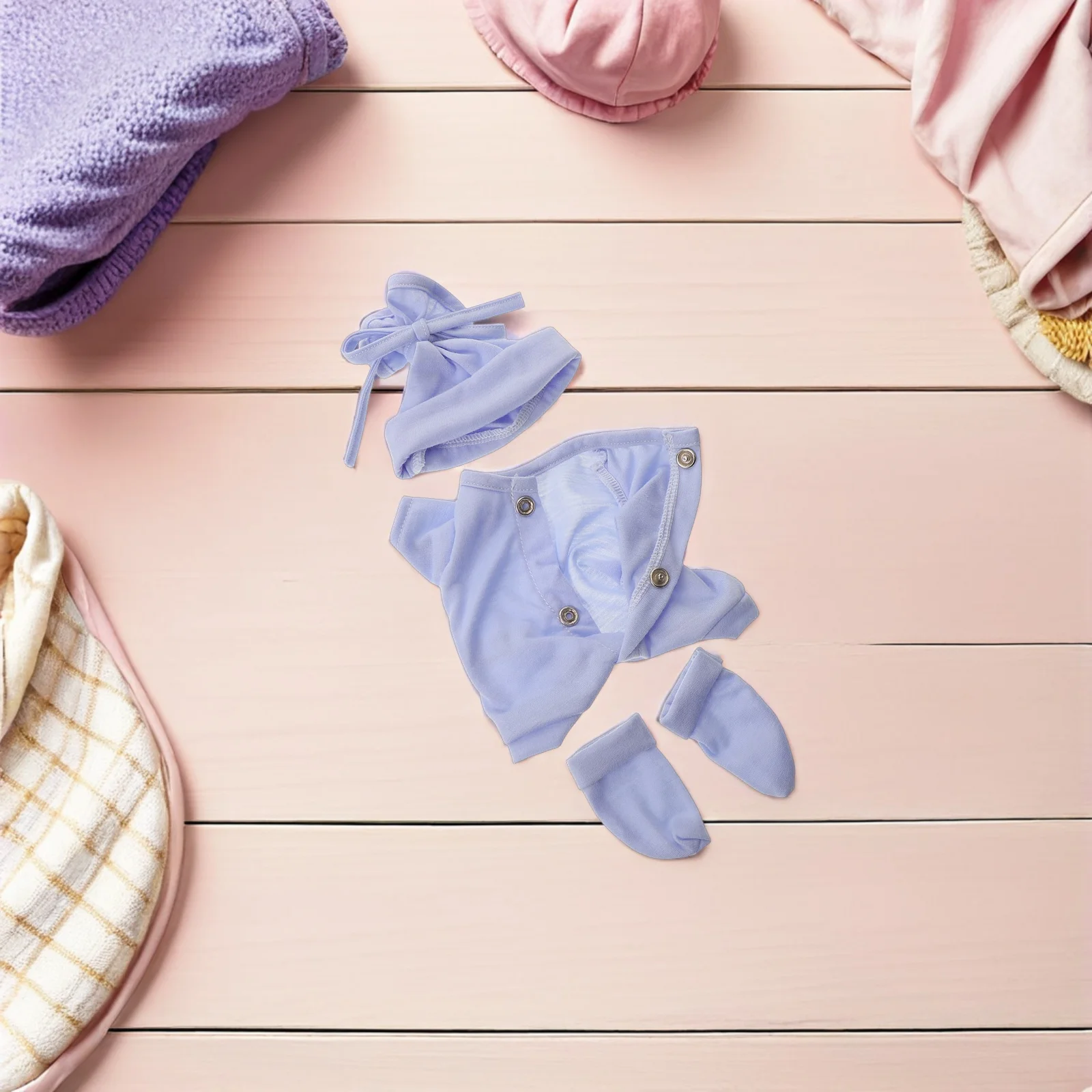 1 Juego 1 Juego de ropa de 10 pulgadas, trajes de invierno para bebé con sombrero, juego de vestir de Navidad, conjunto de ropa de moda, armario